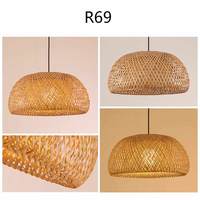 Lampe suspendue en osier faite à la main Lampe suspendue en rotin Lampe de tissage en bambou