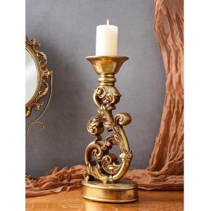 Porte-bougie en métal finition antique, support de bougie pour l'éclairage et la décoration de la maison, ensemble élégant de porte-bougie décoratif - Product Image 1