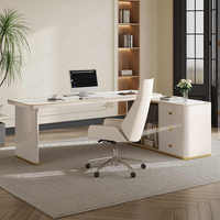 Mobilier de bureau à domicile léger et luxueux Bureau en pierre Table d'ordinateur en marbre haut de gamme Table nordique de direction