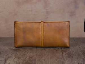 Portefeuille LWM-0093 en cuir long vintage Multi-Slots pour dames Porte-cartes de crédit Fermeture ouverte Pochette Sacs à main - Product Image 5