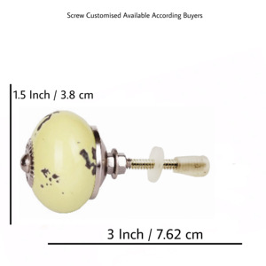 Épique jaune en détresse craquelé glaçure boutons en céramique tiroir armoire poignée tire pour cuisine commode chambre extérieur entrepôt utilisation - Product Image 3