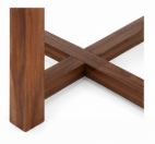 Modern Round Tray <b>Top</b> Coffee <b>Table</b> with <b>Solid</b> Acacia <b>Wood</b> Cross Legs Contemporary Design Durable Living Room Furniture - Product Image 6