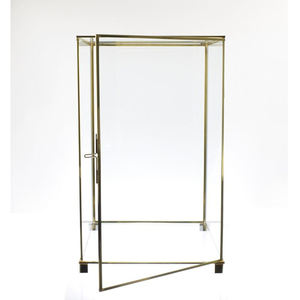 Hot Selling New Arrival Clear Glass Brass Heavy Frame Gold Finished Large <b>Cabinet</b> Storage Box With Door <b>Jewelry</b> Keepsake Rack - Product Image 5