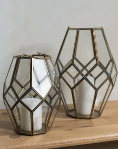 Candelabros de linterna hexagonales de latón y vidrio modernos hechos a mano con mango de Metal para bodas, decoraciones navideñas para el hogar - Product Image 5