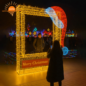 <strong>Outdoor</strong> Light Up Custom Hotel Garden Led Theme Park Photo Frame New Year's Day <strong>Christmas</strong> Photo Op <strong>Decorations</strong> Motif Lights - Product Image 4