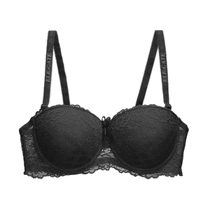 Reggiseno Floreale in Pizzo da Donna, Coppe Intere, Monopezzo, Confortevole in Spandex, Lingerie Push-Up Senza Ferretto, Chiusura con Gancetti, Tinta Unita, Traspirante, Imbottito - Product Image 3