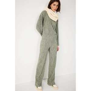 Pantalones Casuales de Mujer Mega Merchant, Cintura Elástica, Acanalados, Transpirables, Suaves, Estilo Cargo, Decoración con Rayas Laterales, Largo Midi, 100% - Product Image 3