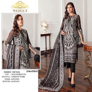 Nuevo traje exclusivo de Georgette con bordado de zorro floreciente pesado ropa paquistaní con trabajo de secuencia para exportación India - Product Image 3