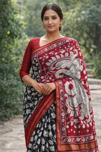 Nuevo Lanzamiento: Sari Maheshwari de Seda y Algodón Puro, Sari Tradicional Indio para Mujer, Disponible en Existencia - Product Image 6