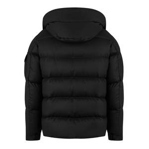 Veste d'hiver à capuche personnalisée à logo tendance, avec fermeture éclair sur le devant, couleur unie, veste matelassée pour homme, streetwear - Product Image 2