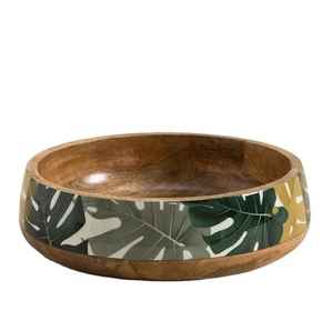 Tazón Redondo de Madera de Pino Negro, Tazón de Acero Inoxidable, Vajilla, Tazón para Servir Masa, para Uso en el Hogar, Hoteles y Restaurantes - Product Image 3