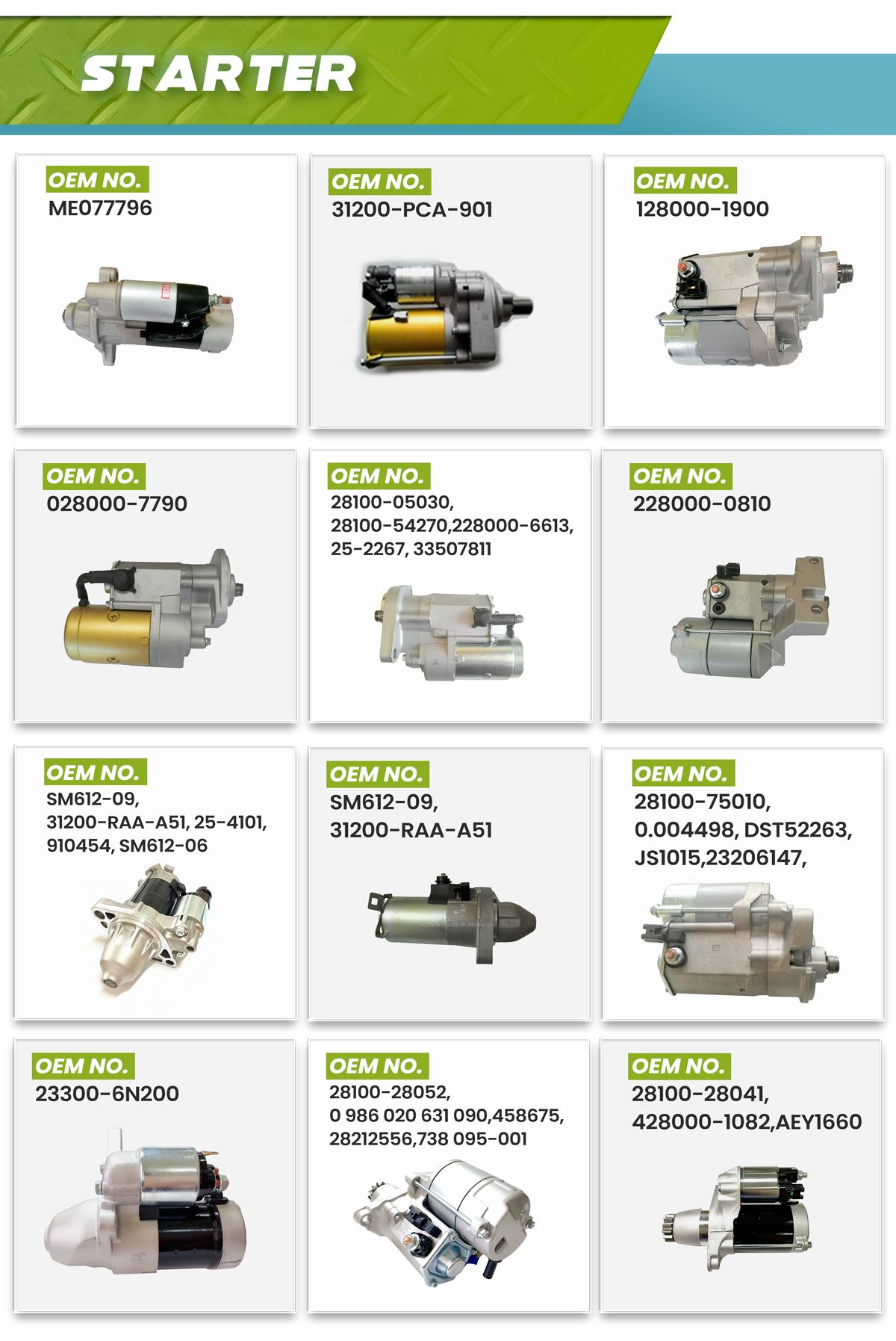 Taiwan 12V Starter Motor OEM 28100-28052 for Toyota Alphard, High