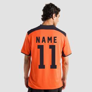 Conjunto de Uniforme de Fútbol Juvenil Personalizado Inferno Stride, Naranja, Poliéster, Mangas Cortas, Técnicas de Sublimación, Patrón con Número - Product Image 1