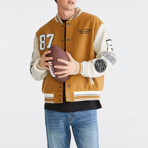 2025 chaqueta universitaria de manga larga con cuello levantado para hombres, ropa de lona de lana de invierno para adultos, transpirable de secado rápido con servicio OEM - Product Image 3