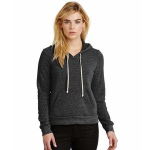 Camiseta Ligera de Forro Polar para Mujer, Manga Larga, Color Azul Jaspeado y Amarillo Neón, con Capucha, Ecológica, Sudadera de Invierno - Product Image 3