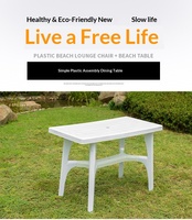 Ensemble de table et de chaises de salle à manger en plastique blanc rectangulaire pour les événements de mariage, la restauration, les fêtes et les restaurants