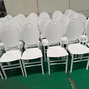 <span class=keywords><strong>Chaise</strong></span> de mariage élégante <span class=keywords><strong>Victoria</strong></span> <span class=keywords><strong>Ghost</strong></span> en résine blanche, dossier rond ovale, empilable, pour événements de mariage - Product Image 4