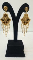 Parure de bijoux arabes en laiton plaqué or 24 carats, collier, boucles d'oreilles, bague, bracelet, pampille, filigrane, style tendance pour femme, fiançailles