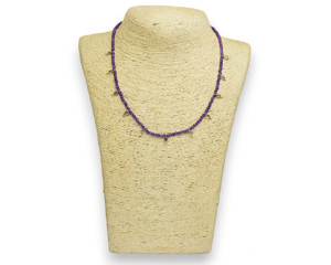 Collar de cadena de eslabones chapado en oro con piedras preciosas de amatista, el mejor regalo para el Día de San Valentín y Año Nuevo - Product Image 1