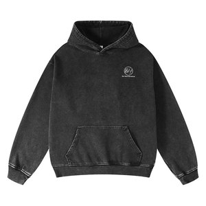 Ventes en gros, conception de logo personnalisée, sweats à capuche légers pour hommes, lavage à l'acide, vente directe d'usine, sweats à capuche lavés à l'acide pour hommes - Product Image 1