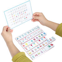 Mahjong moderne bicolore rose en mélamine, tuiles transparentes en cristal américain, 160 pièces, thème voyage et vacances, table de Mahjong