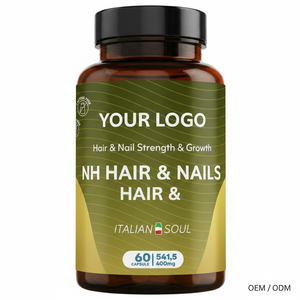 NH Hair & Nails 60 Capsules 400mg Complément Alimentaire pour la Croissance des Cheveux et des Ongles RedMoringa OEM Private Label Italie - Product Image 1