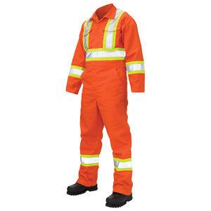 OEM 100% Polyester Anti-pilling Safety Workwear <b>Overall</b> ANSI Class 1 <b>Waterproof</b> Reflective Tapes LED Flash Men's Coverall - Product Image 4