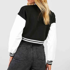 Chaqueta Universitaria de Diseño Personalizado con Logotipo Nuevo OEM 2024, Cuerpo de Lana, Mangas de Cuero Genuino, Chaqueta Universitaria de Béisbol de Invierno - Product Image 3