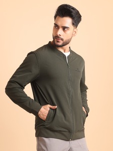 Blouson aviateur en laine de couleur Oliva de qualité supérieure pour hommes Confort ultime et élégance intemporelle Veste de grande taille - Product Image 4