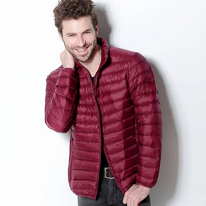Veste matelassée pour hommes, style décontracté, fermeture à glissière avant en toile de haute qualité, chaude, respirante, hiver, longueur régulière, fibre de bambou - Product Image 2