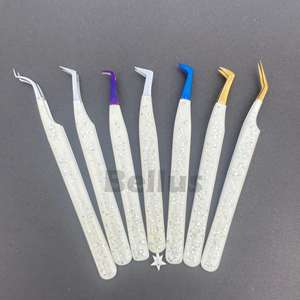 Pinzas de pestañas de alta precisión con logotipo personalizado, herramienta de pestañas con punta de fibra de etiqueta privada para extensión de volumen de belleza profesional - Product Image 4