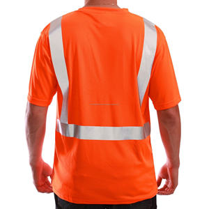 Ropa de Trabajo de Seguridad Naranja de Alta Visibilidad, Camiseta de Trabajo de Seguridad con Cuello Redondo, 100% Poliéster, 5 cm de Ancho, Reflectante de Alta Visibilidad E-shine - Product Image 2