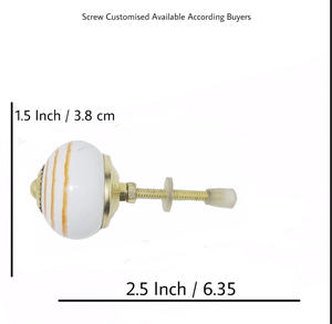 Tiradores de cajón de cerámica con rayas naranjas blancas de diseño Industrial para cocina, dormitorio, sala de estar, armario/tocador - Product Image 4