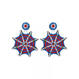 Boucles d'oreilles d'Halloween, longues boucles d'oreilles à perles, boucles d'oreilles élégantes faites maison en perles de rocaille, bijoux uniques et créatifs faits à la main - Product Image 2