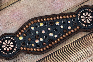 Kaamkaaj Genuine Leather Western Saddle Horse Tack <b>Set</b> Buckle Closure <b>Beaded</b> Headstall Breast Collar-Riding Customization - Product Image 5