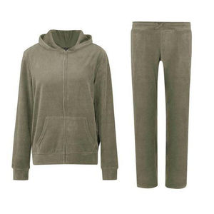 Sudadera de felpa francesa Lisa personalizada, sudadera recortada con cuello redondo, conjunto de 2 piezas de chándal de algodón y poliéster para mujer - Product Image 6