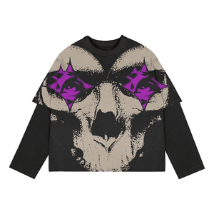 T-shirt vintage délavé en coton épais à double épaisseur, coupe ample, manches courtes, personnalisable avec logo imprimé numérique et strass pour homme - Product Image 4