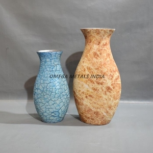 Latest Designs <b>Tall</b> Crackle Pattern Metal <b>Vases</b> in Dual Colors with Elegant Shape Ideal for Home Office and Event <b>Decor</b> - Product Image 2