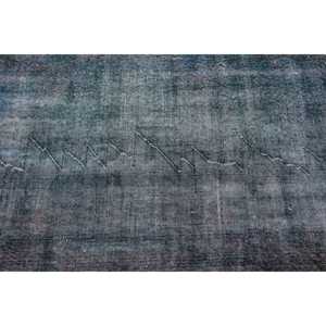 Alfombra turca vintage de 3.5x6.6 pies, alfombra de lana azul con motivos de plantas y árboles. - Product Image 5