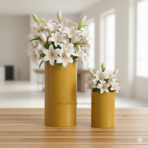 Ensemble de vases à fleurs en acier inoxydable poli de luxe avec arrangement floral artificiel pour la décoration de la maison et des événements - Product Image 5