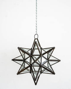 Linterna colgante en forma de estrella elegante y moderna, vidrio de color decorativo de lujo con acabado múltiple, otros candelabros, linternas - Product Image 1