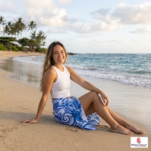 Pareo Hawaiano Polinesio, Sarong Floral, Pareo de Playa Ligero, Prenda Tropical para el Verano, Fabricante de Prendas Tejidas OEM ODM - Product Image 5