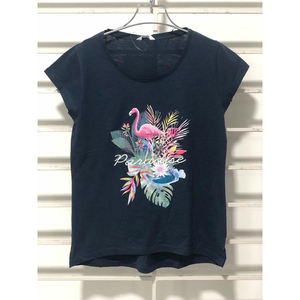 Vente en gros de vêtements pour femmes LOGO personnalisé de haute qualité 100% coton Tops courts grande taille pour femmes T-shirt côtelé ajusté imprimé vierge - Product Image 1