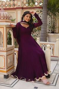Traje Georgette Salwar de diseñador con bordado, encaje elegante, traje paquistaní Anarkali Dupatta Dress, ropa de boda - Product Image 3