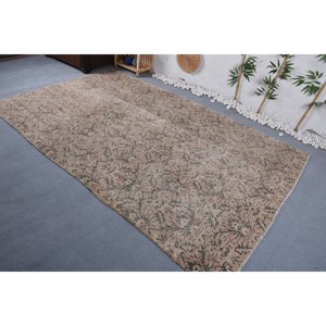 พรมปูพื้นขนาดใหญ่ขนแกะสไตล์โบฮีเมียนวินเทจ5.9คลาสสิก 'x 9.3' การออกแบบปะต่อสีเขียวและสีเบจสไตล์โบฮีเมียนสำหรับวัยรุ่น - Product Image 3