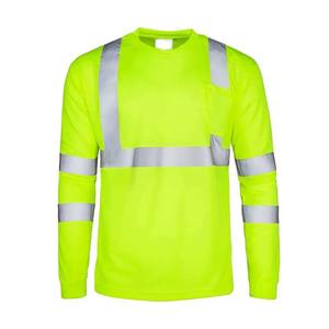 10% de réduction sur les t-shirts de sécurité réfléchissants à haute visibilité, orange et noir, manches longues, faible MOQ, logo personnalisé, t-shirt de sécurité pour homme - Product Image 4