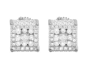 Luxury Jewelry in S925 Sterling Silver Gold Plated Full Moissanite VVS Clarity <b>Diamond</b> Iced Out Classic <b>Square</b> Shape <b>Earrings</b> - Product Image 2
