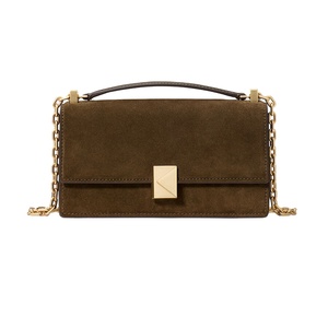 Sacs à bandoulière décontractés pour femmes en cuir véritable pliables avec fermeture éclair et sangle unique - Product Image 1