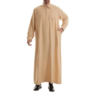 Approvisionnement direct usine : Abaya saoudienne noire brodée marocaine en polyester/coton, manches longues, séchage rapide, respirante, coupe ample - Product Image 3