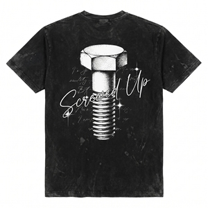 Custom Logo Oversized Men's Baggy Boxy Acid Washed Cotton T-Shirt Fashion Street Hip-Hop Vintage Fade Tee for Men - Product Image 2